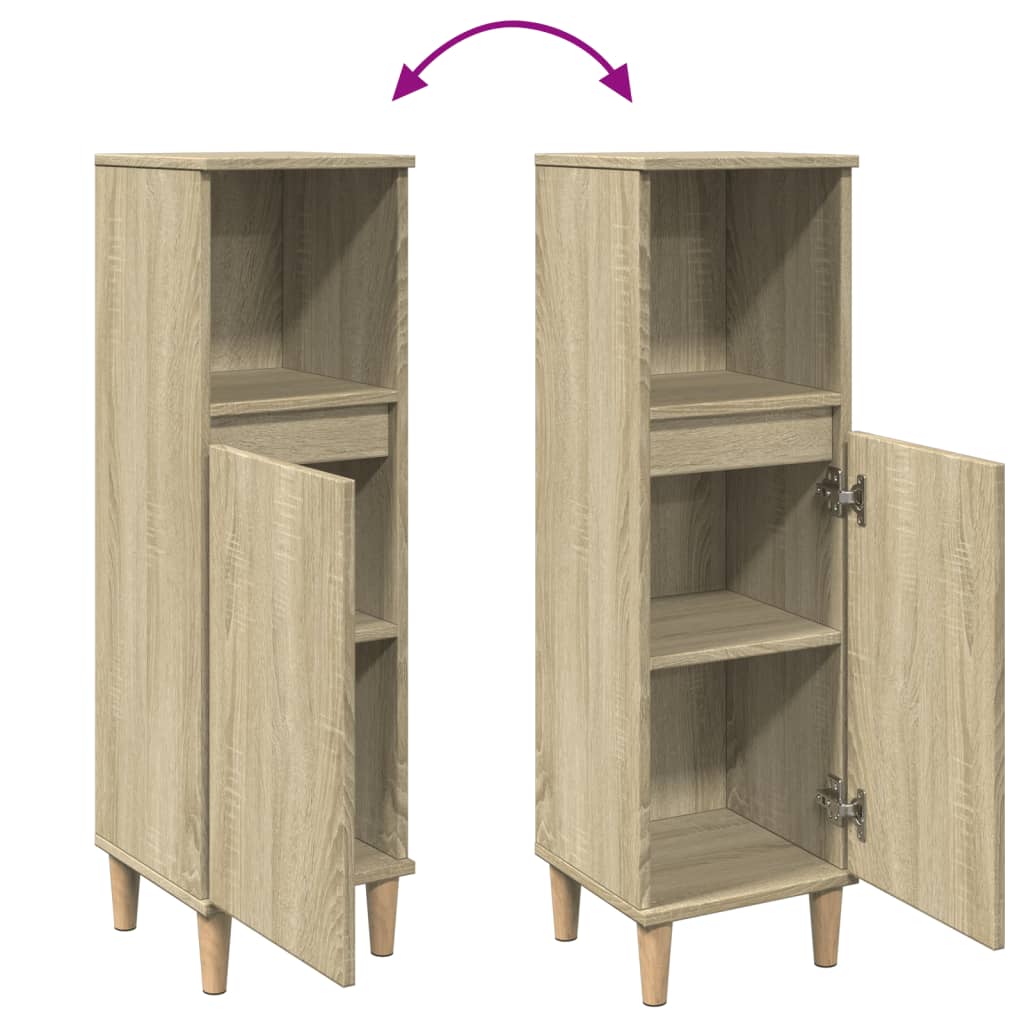 Bathroom Cabinet Sonoma Oak 30x30x100 cm Wood Material