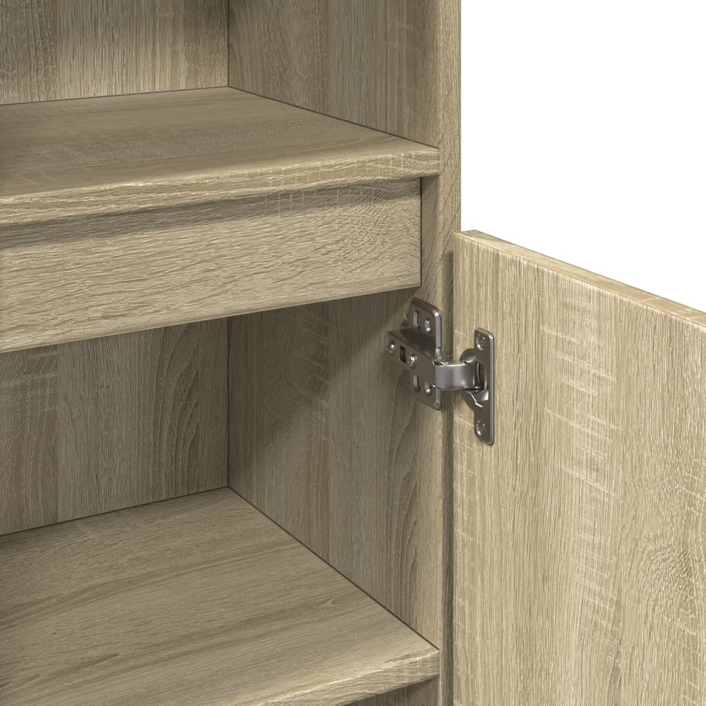 Bathroom Cabinet Sonoma Oak 30x30x100 cm Wood Material