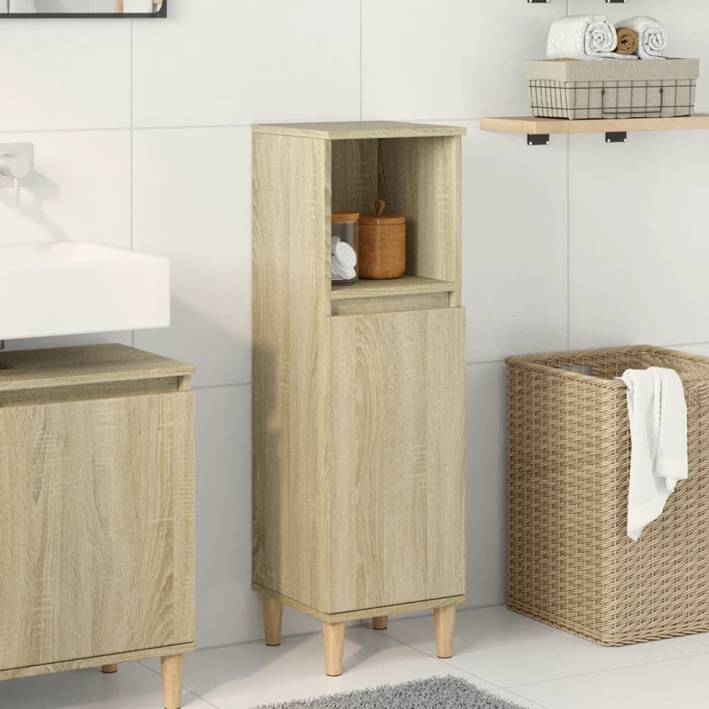 Badschrank Sonoma-Eiche 30x30x100 cm Holzwerkstoff