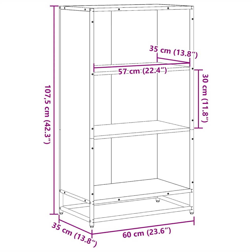 Bookshelf Sonoma Oak 60x35x107.5 cm Wood Material