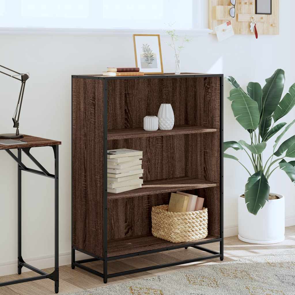 Bookcase Brown Oak Look 80.5x35x107.5 cm Wood Material