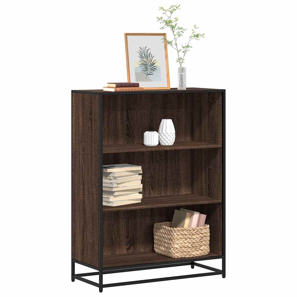 Bookcase Brown Oak Look 80.5x35x107.5 cm Wood Material