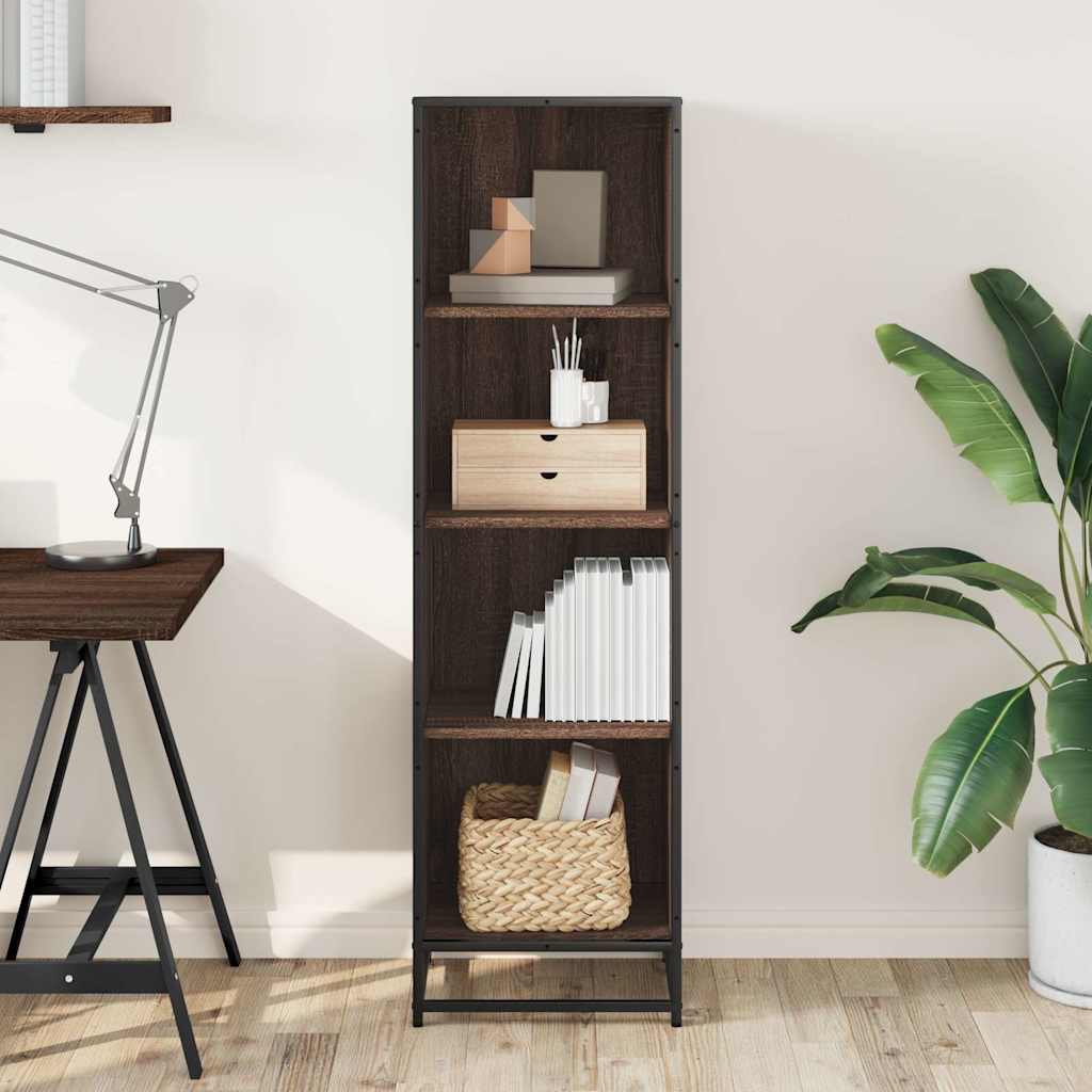 Bookshelf Brown Oak Look 40x35x139 cm Wood Material