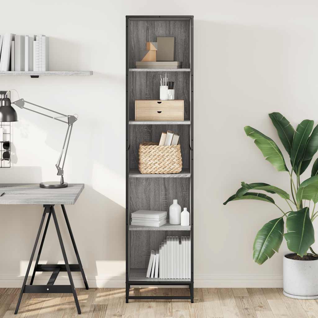 Bookshelf Gray Sonoma 40x35x170.5 cm Wood Material