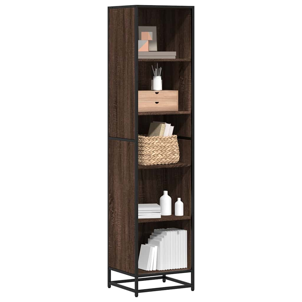 Bookshelf Brown Oak Look 40x35x170.5 cm Wood Material