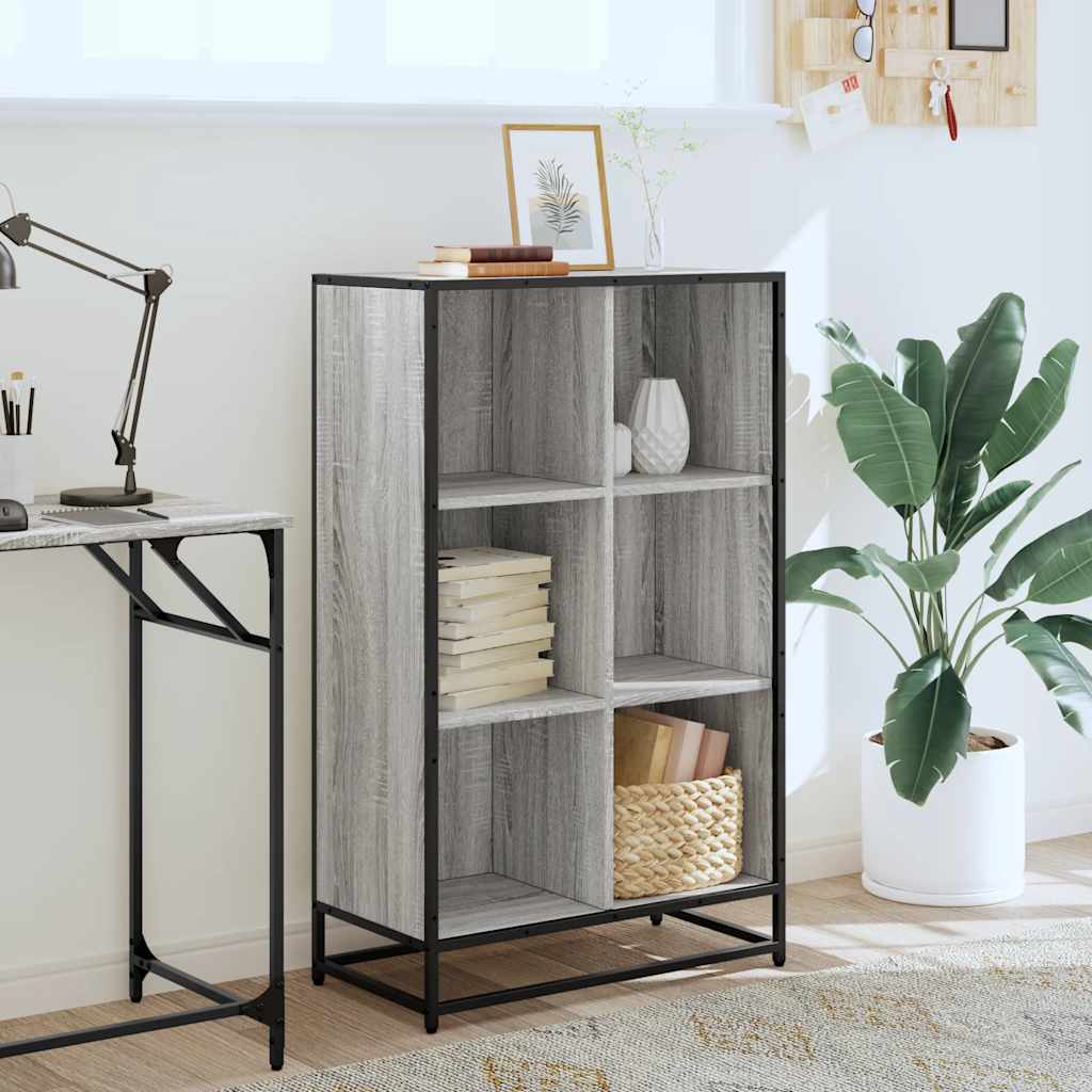 Bookshelf Gray Sonoma 65.5x33x107.5 cm Wood Material