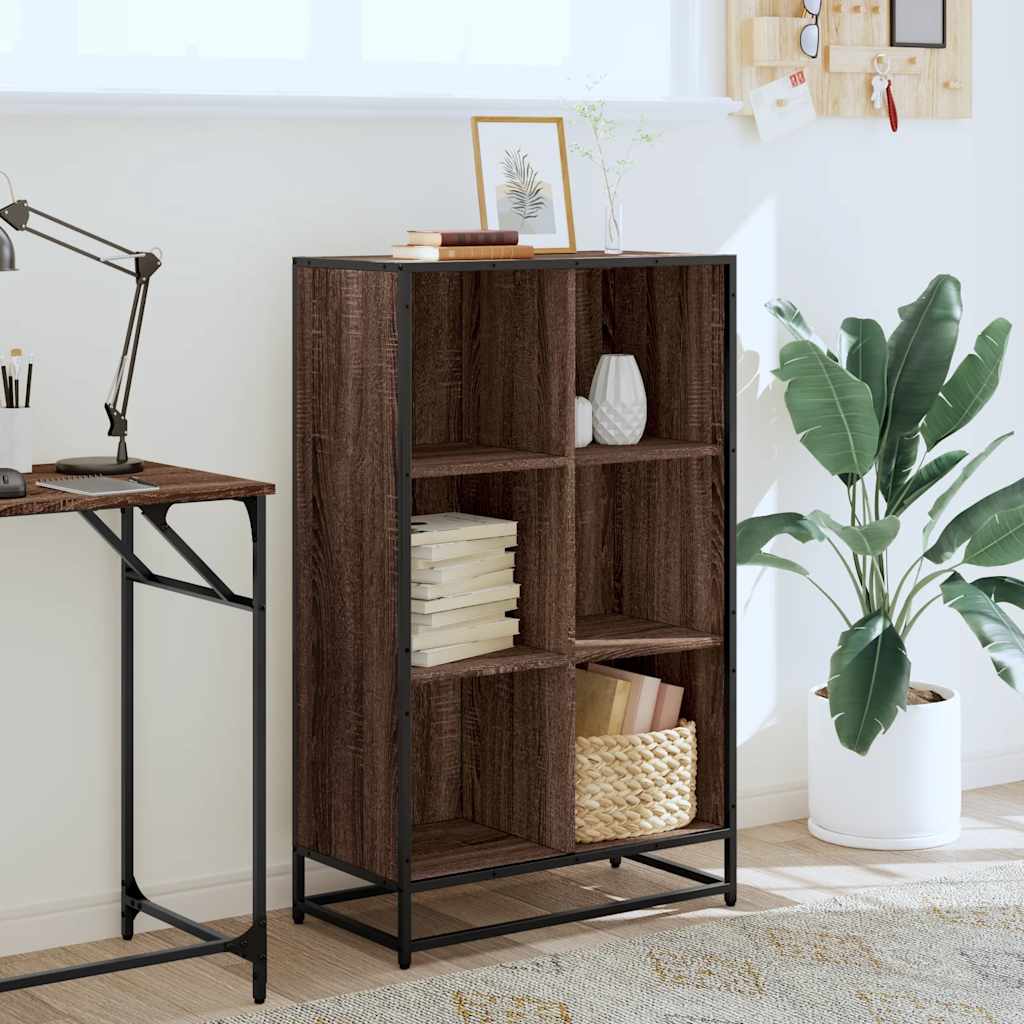 Bookshelf Brown Oak Look 65.5x33x107.5 cm Wood Material