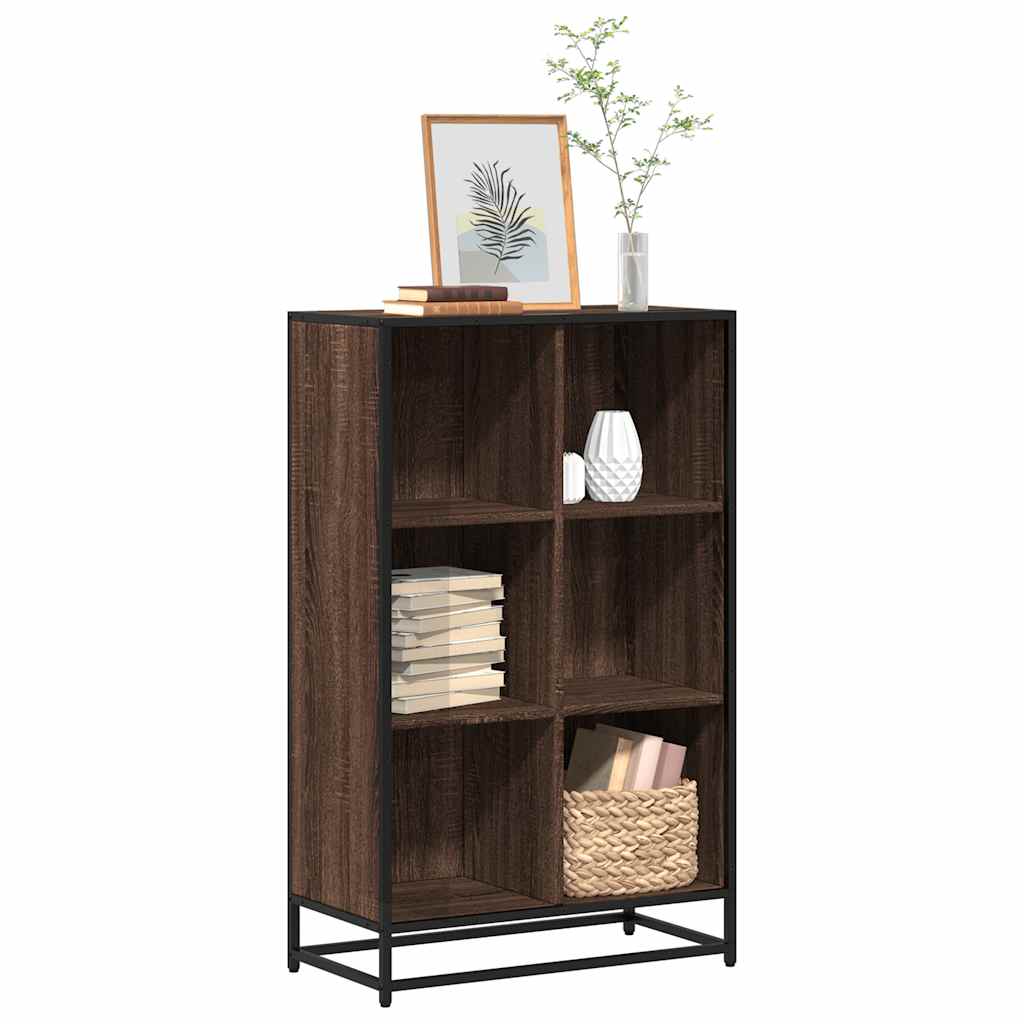 Bookshelf Brown Oak Look 65.5x33x107.5 cm Wood Material