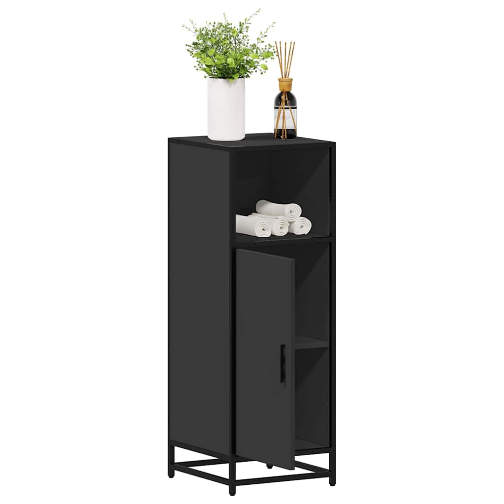 Bathroom Cabinet Black 35x37.5x100 cm Wood Material