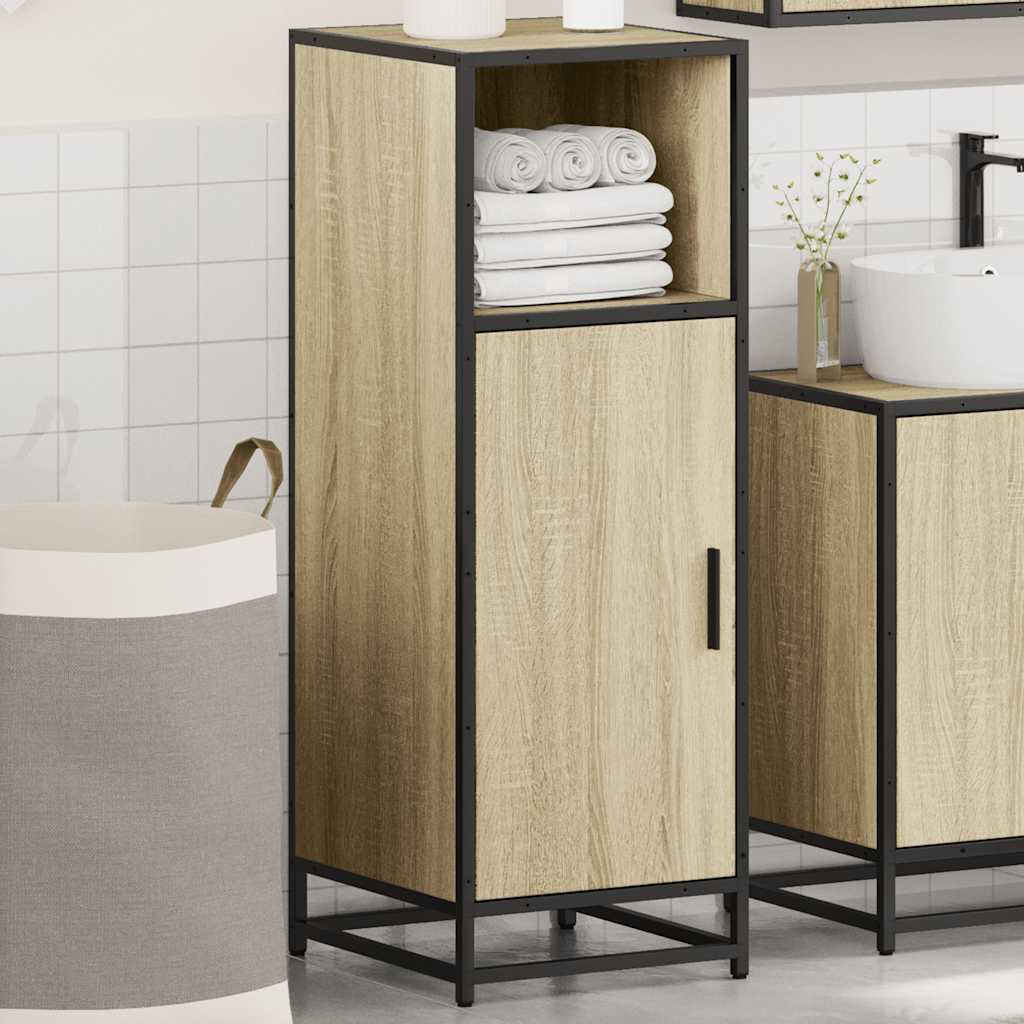 Bathroom Cabinet Sonoma Oak 35x37.5x100 cm Wood Material