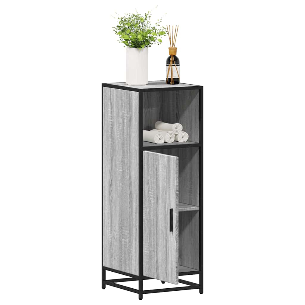 Bathroom Cabinet Gray Sonoma 35x37.5x100 cm Wood Material