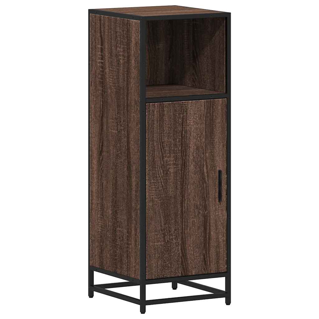 Bathroom Cabinet Brown Oak Look 35x37.5x100 cm Wood Material