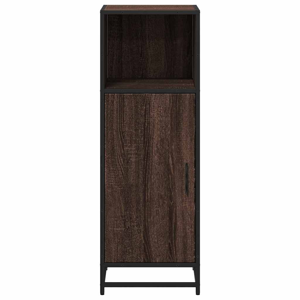 Bathroom Cabinet Brown Oak Look 35x37.5x100 cm Wood Material