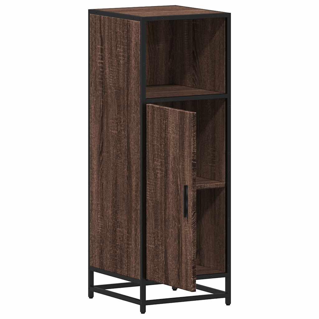 Bathroom Cabinet Brown Oak Look 35x37.5x100 cm Wood Material