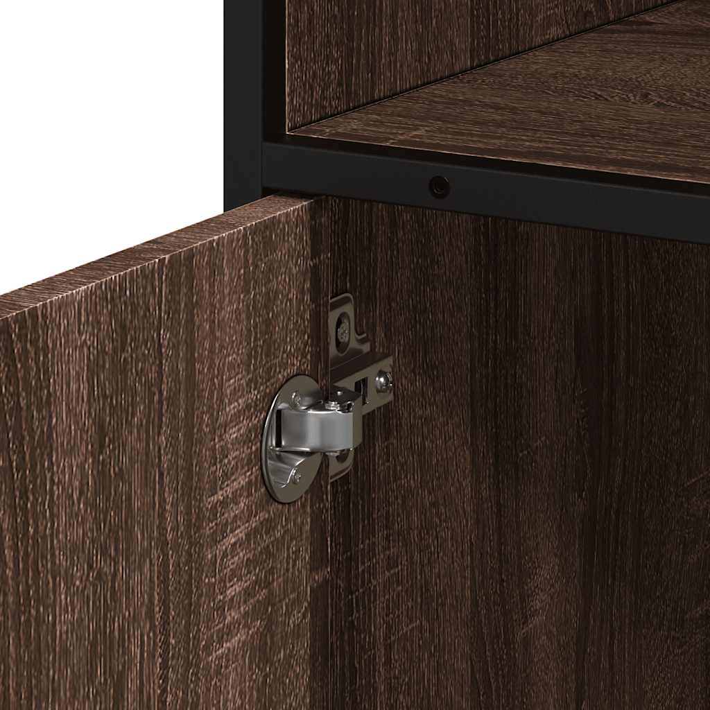 Bathroom Cabinet Brown Oak Look 35x37.5x100 cm Wood Material