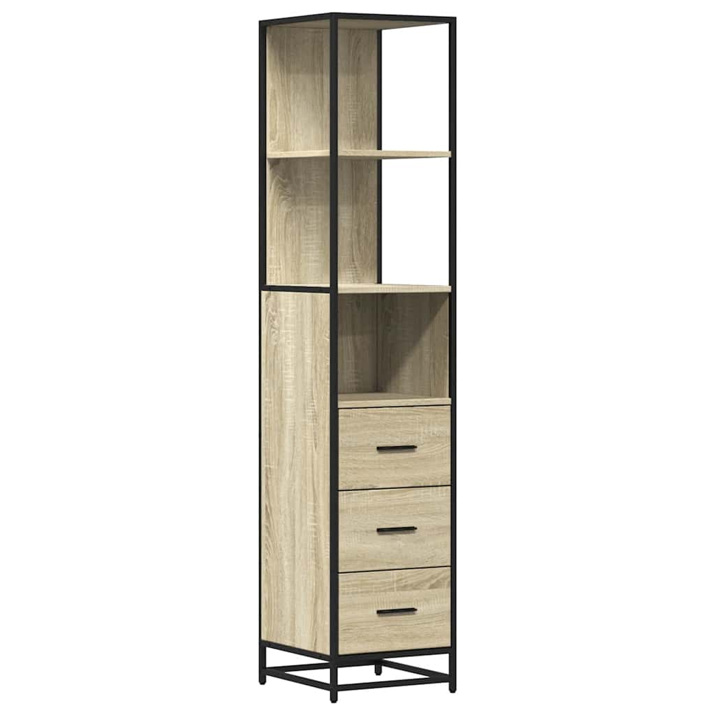 Bathroom Cabinet Sonoma Oak 35x37.5x166 cm Wood Material