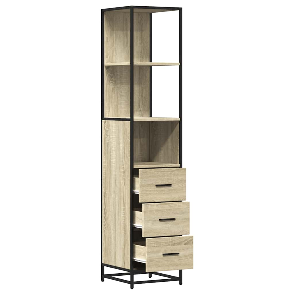 Bathroom Cabinet Sonoma Oak 35x37.5x166 cm Wood Material