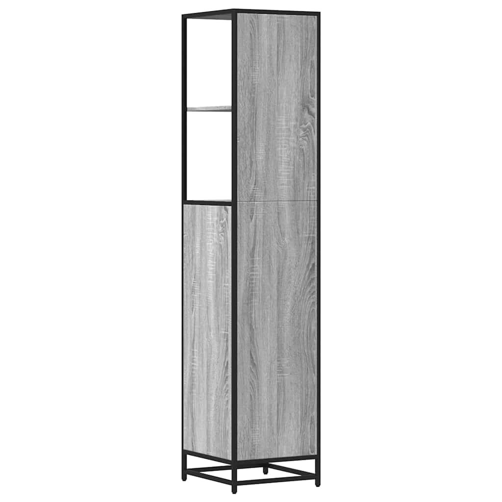 Bathroom Cabinet Gray Sonoma 35x37.5x166 cm Wood Material