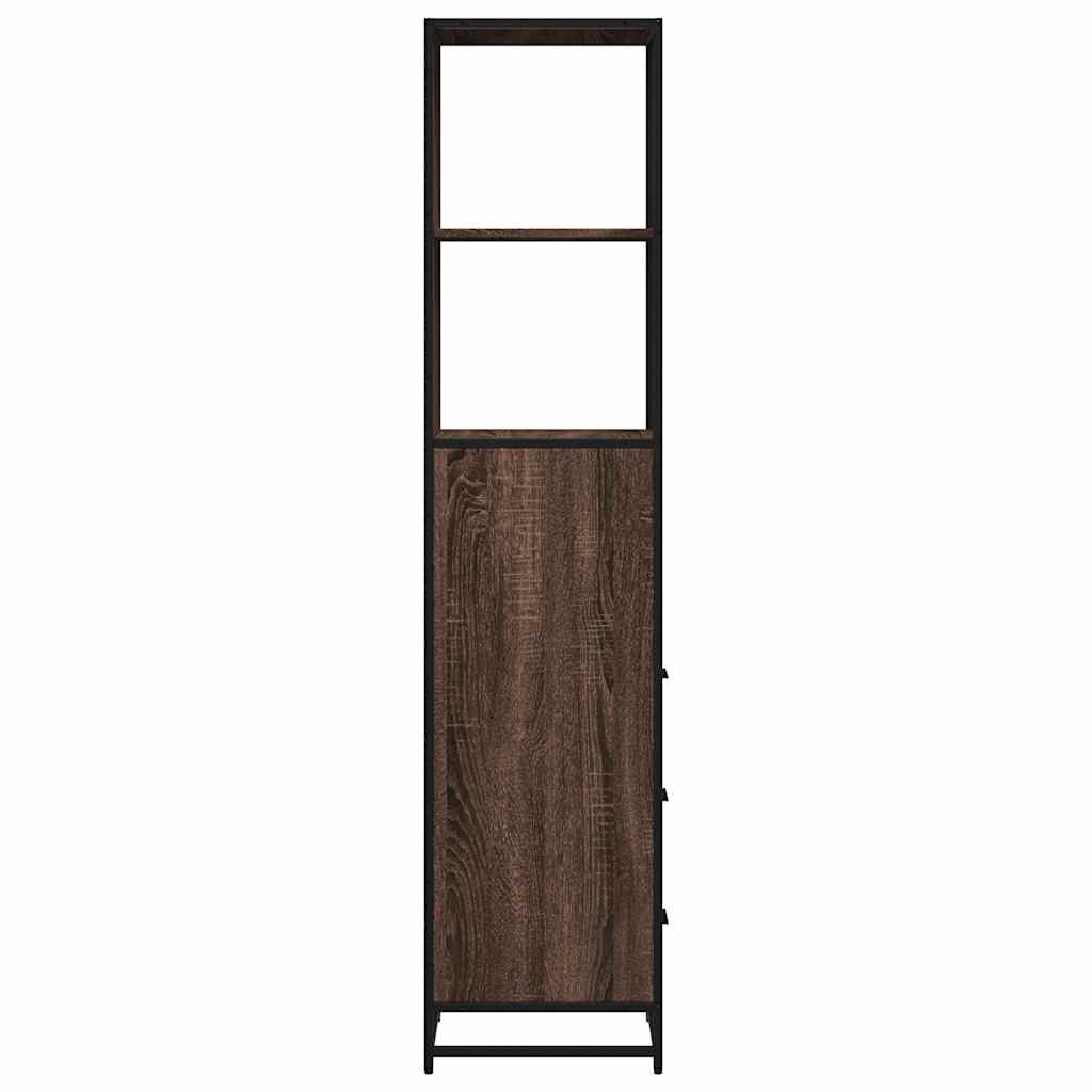 Bathroom Cabinet Brown Oak Look 35x37.5x166 cm Wood Material