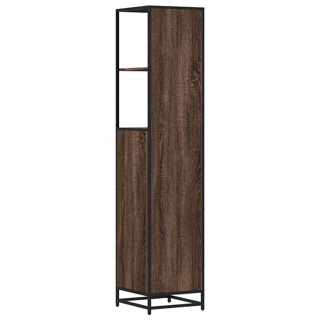 Bathroom Cabinet Brown Oak Look 35x37.5x166 cm Wood Material