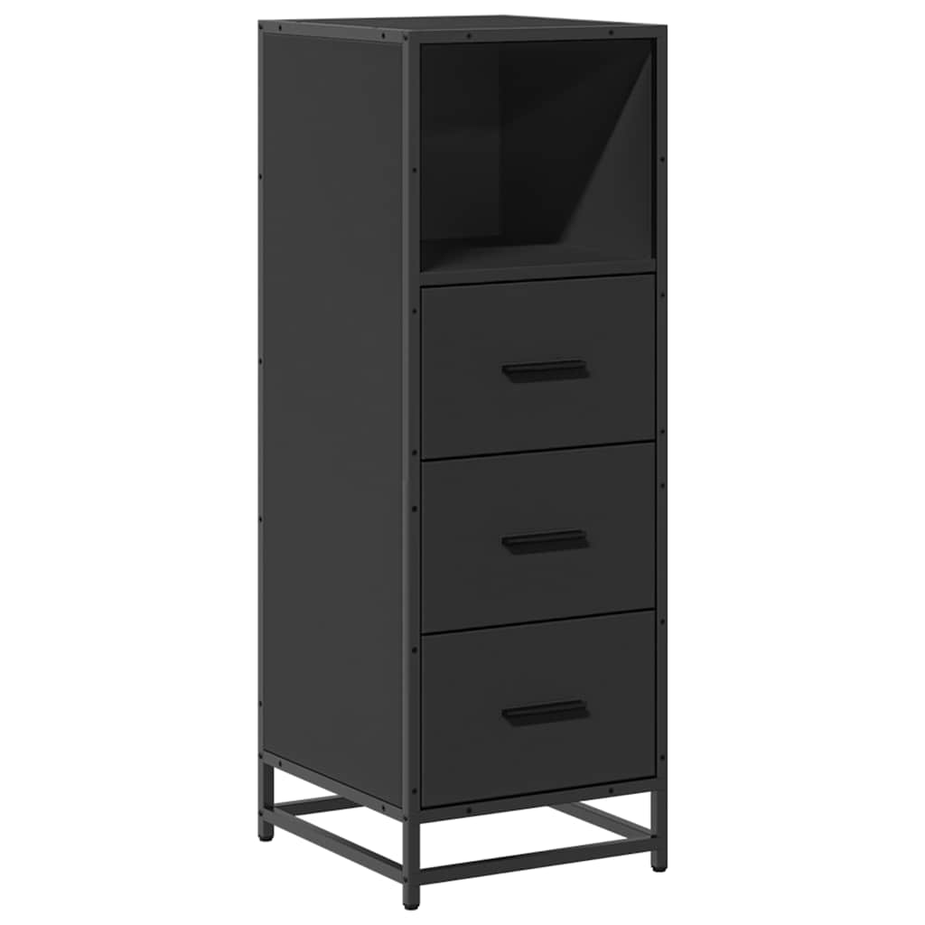 Bathroom Cabinet Black 35x37.5x100 cm Wood Material