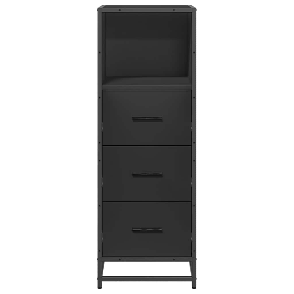 Bathroom Cabinet Black 35x37.5x100 cm Wood Material