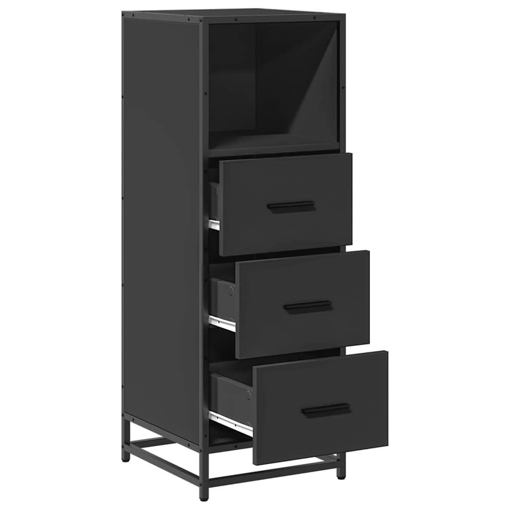 Bathroom Cabinet Black 35x37.5x100 cm Wood Material