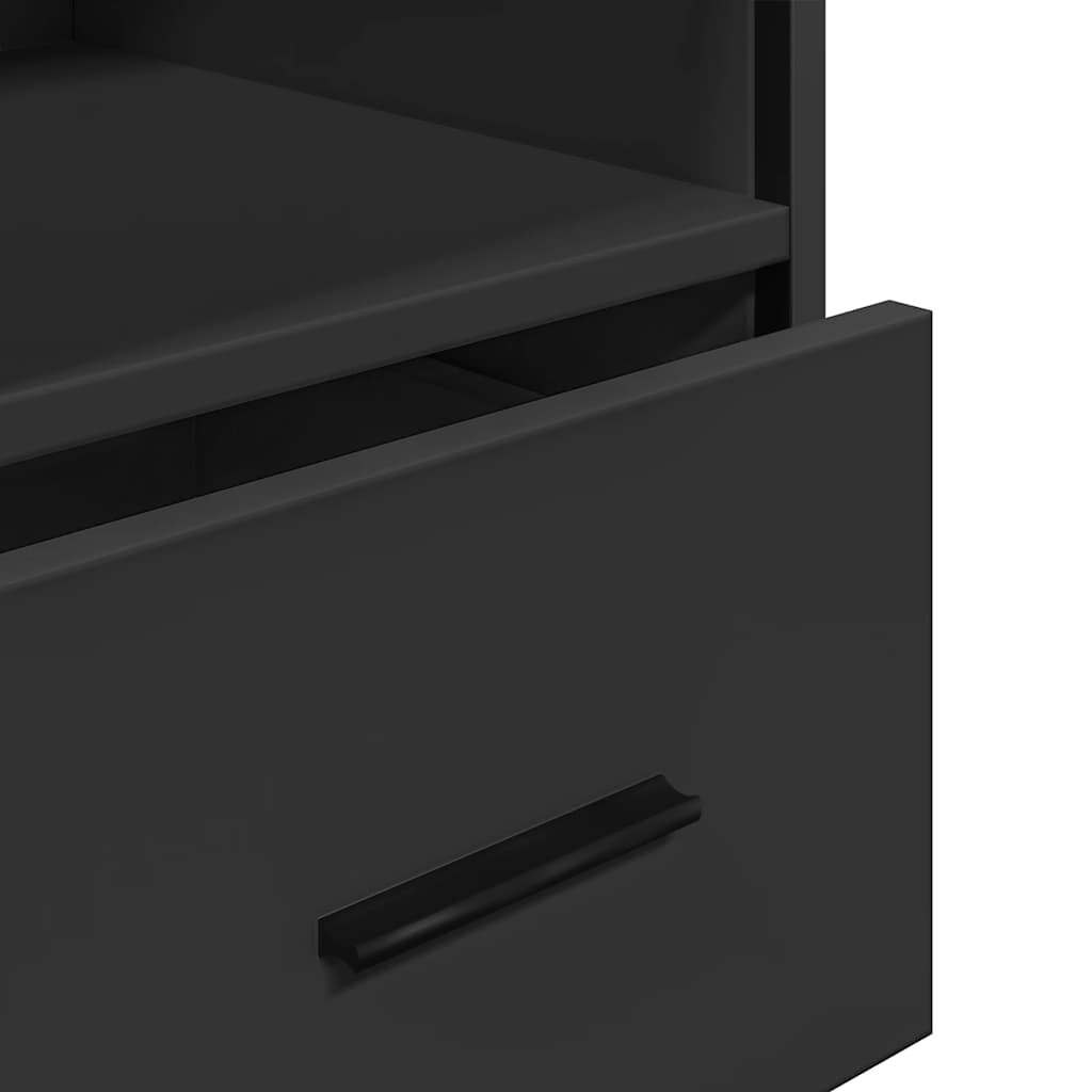 Bathroom Cabinet Black 35x37.5x100 cm Wood Material