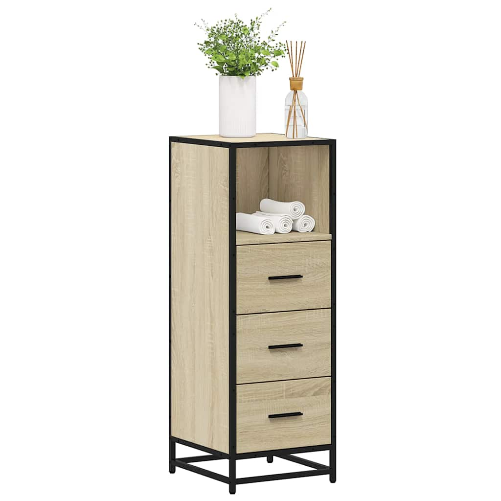 Bathroom Cabinet Sonoma Oak 35x37.5x100 cm Wood Material