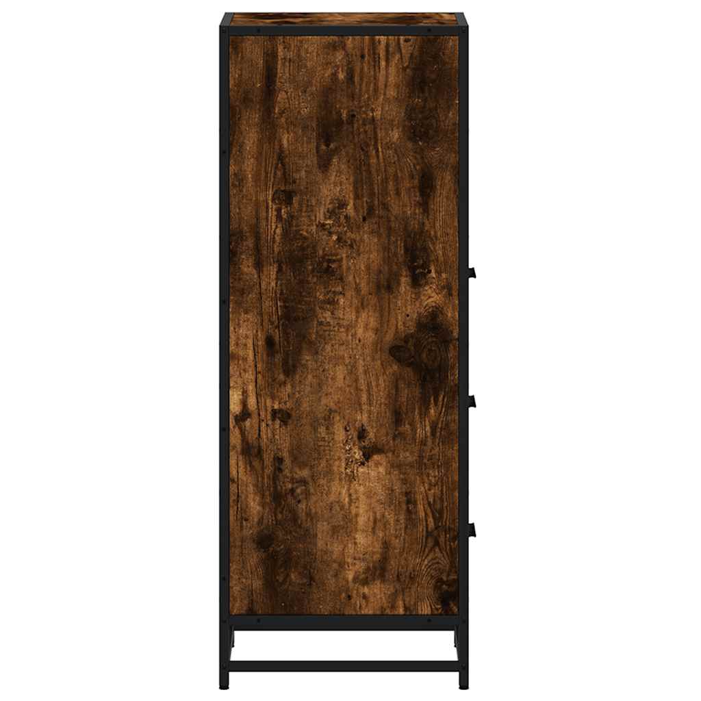 Bathroom Cabinet Smoked Oak 35x37.5x100 cm Wood Material