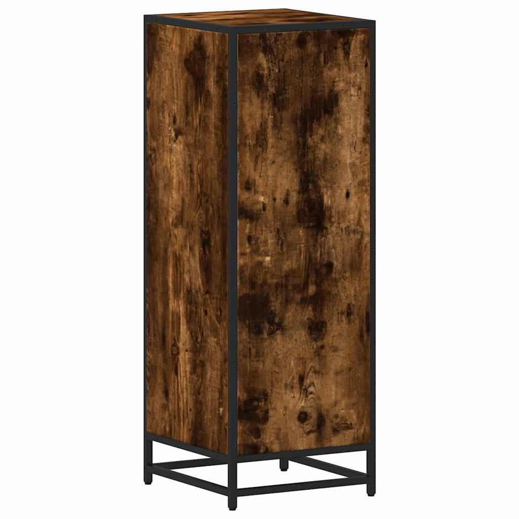 Bathroom Cabinet Smoked Oak 35x37.5x100 cm Wood Material