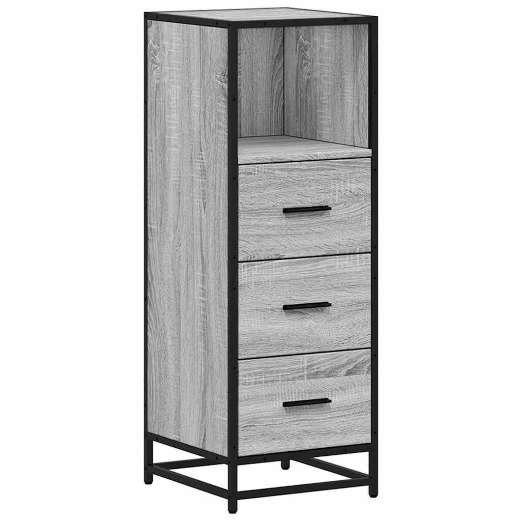 Bathroom Cabinet Gray Sonoma 35x37.5x100 cm Wood Material