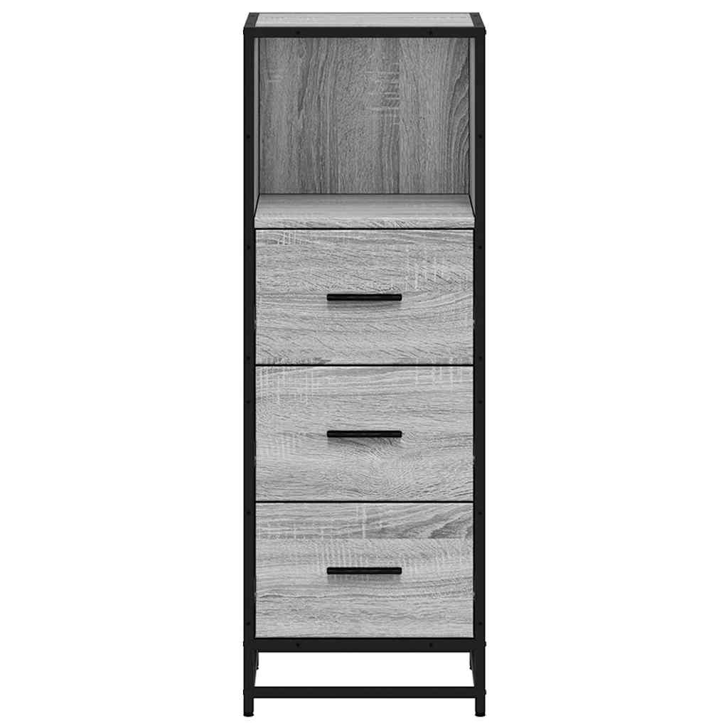 Bathroom Cabinet Gray Sonoma 35x37.5x100 cm Wood Material