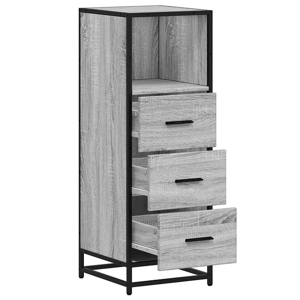 Bathroom Cabinet Gray Sonoma 35x37.5x100 cm Wood Material