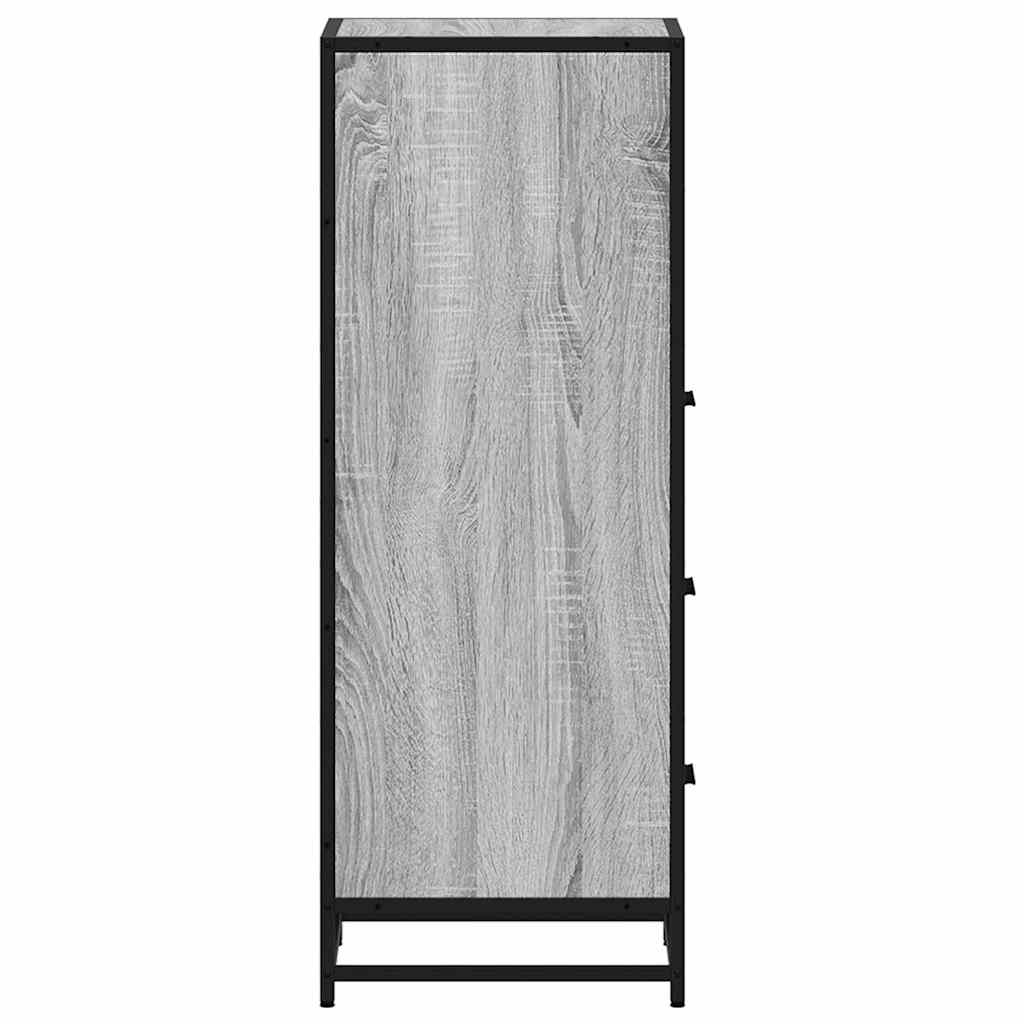 Bathroom Cabinet Gray Sonoma 35x37.5x100 cm Wood Material