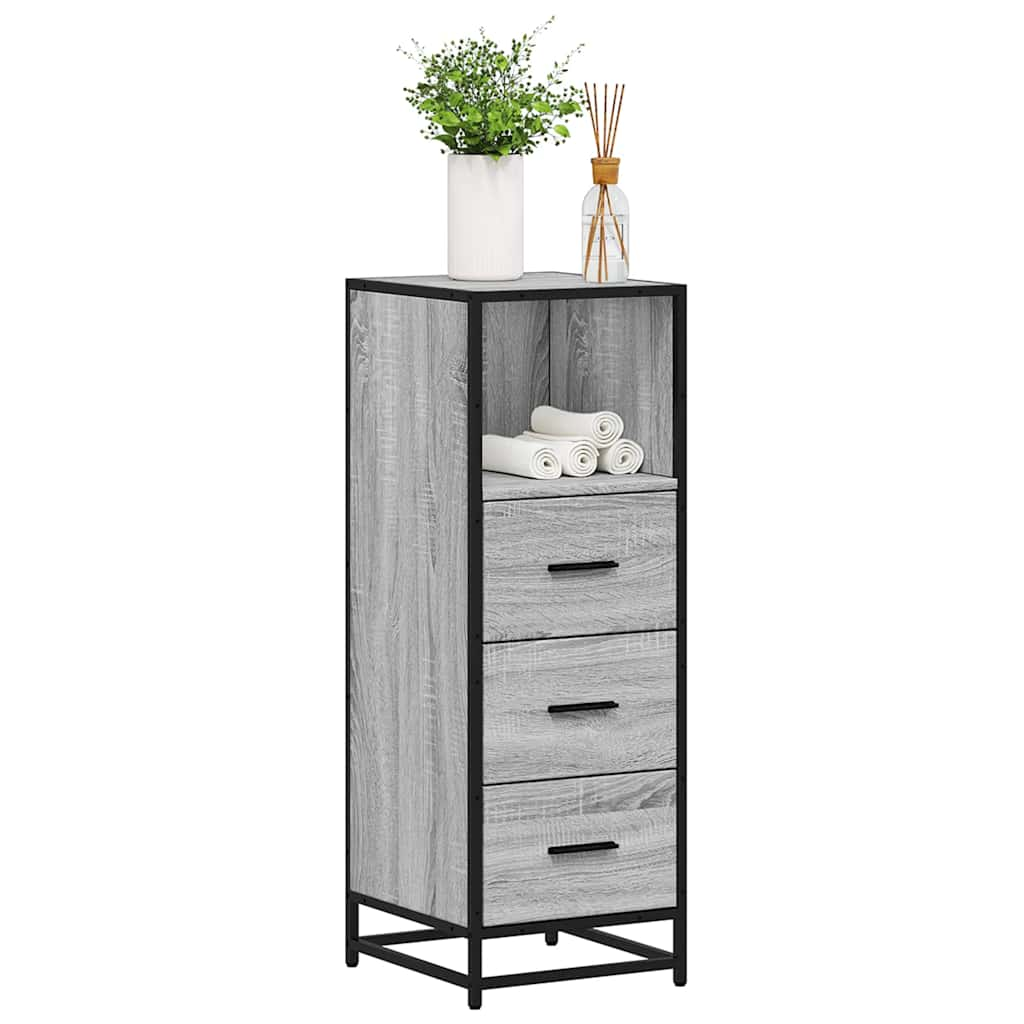 Bathroom Cabinet Gray Sonoma 35x37.5x100 cm Wood Material