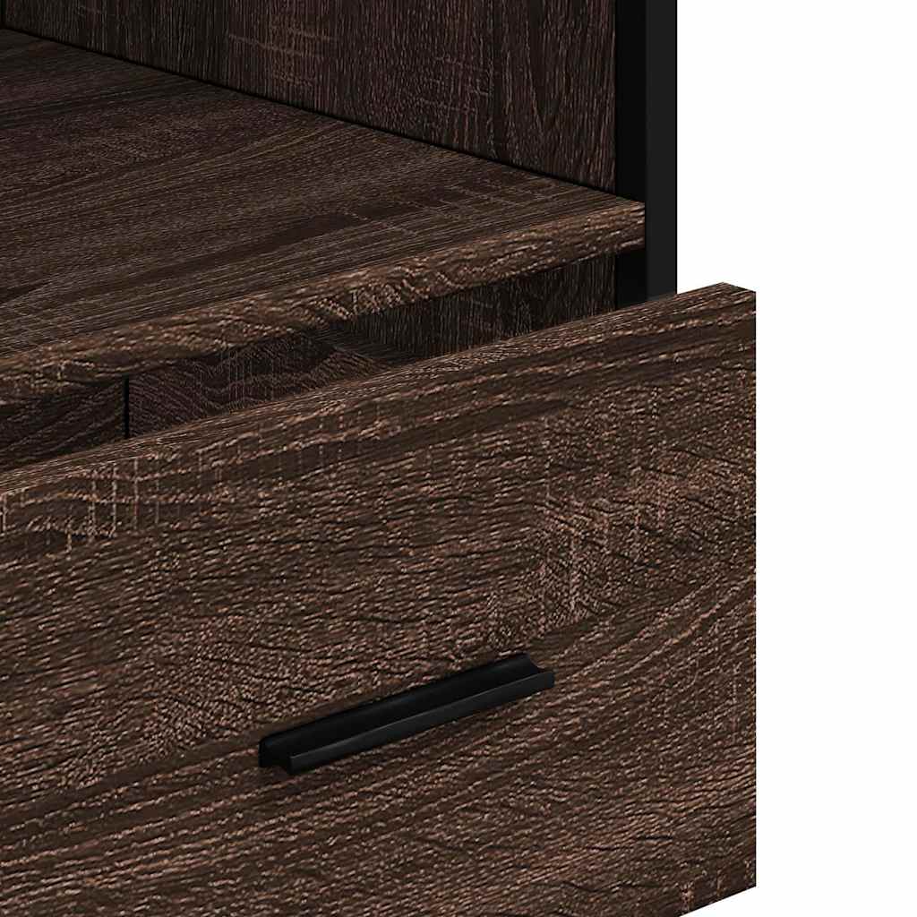 Bathroom Cabinet Brown Oak Look 35x37.5x100 cm Wood Material