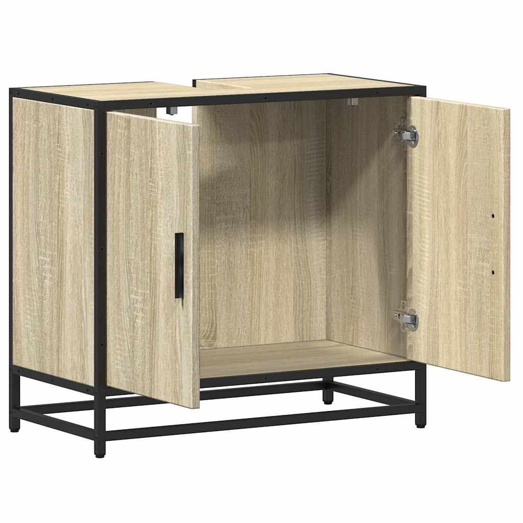 Bathroom Cabinet Sonoma Oak 65x33x60 cm Wood Material