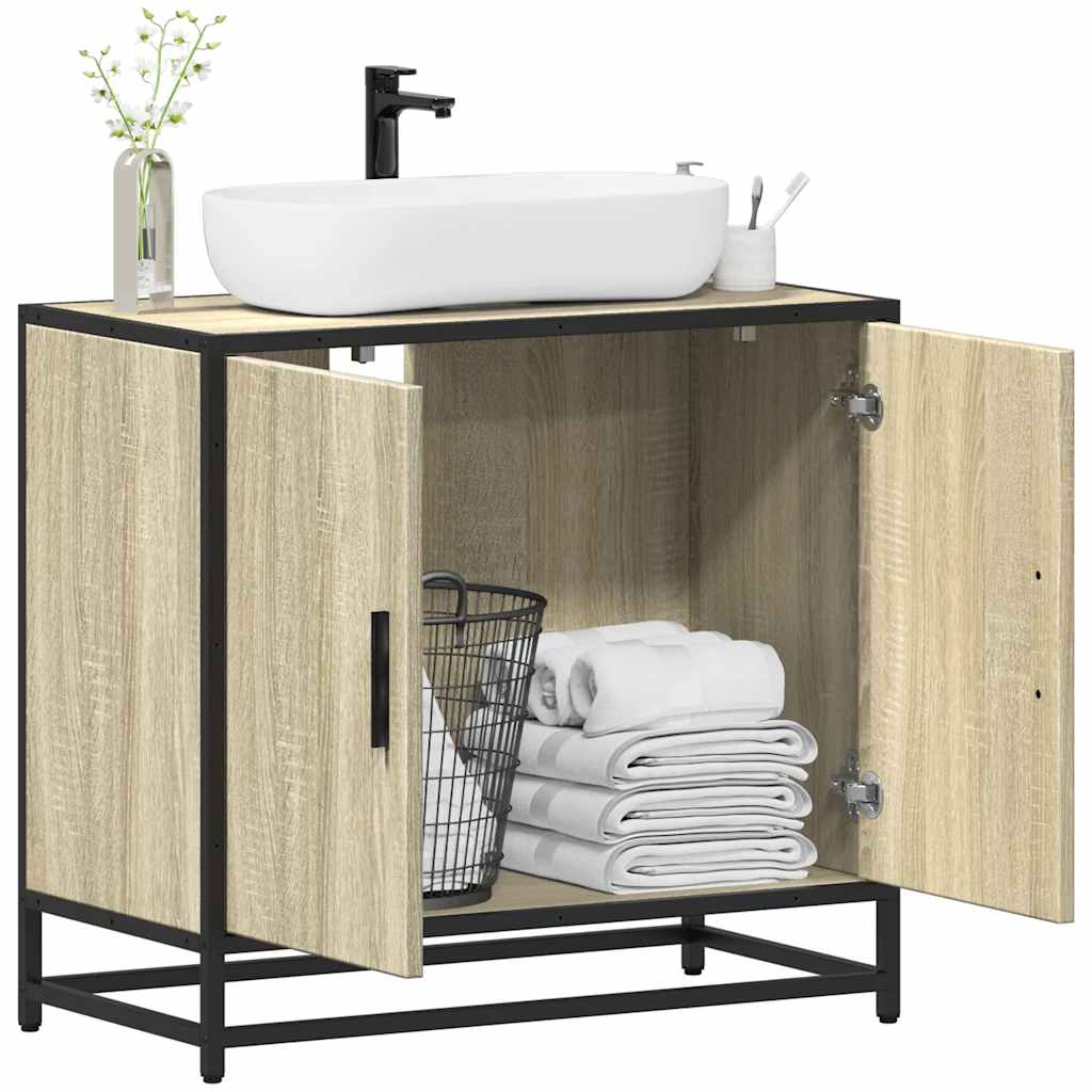 Bathroom Cabinet Sonoma Oak 65x33x60 cm Wood Material