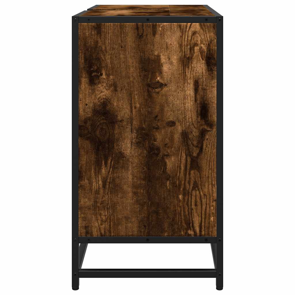 Washbasin base cabinet smoked oak 65x33x60 cm wood material