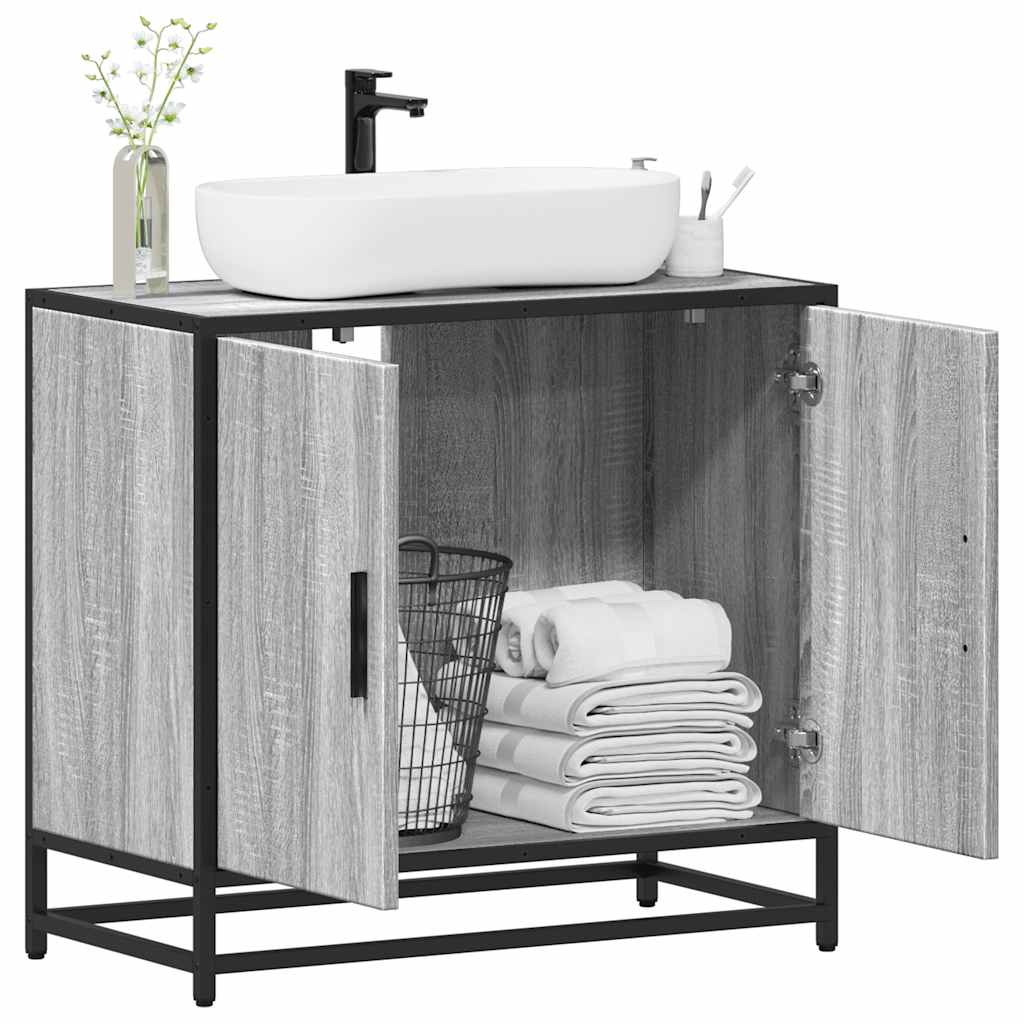 Washbasin Cabinet Grey Sonoma 65x33x60 cm Wood Material