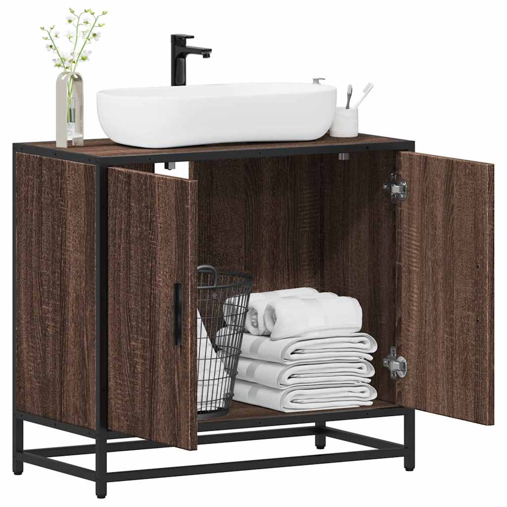 Washbasin Cabinet Brown Oak Look 65x33x60 cm