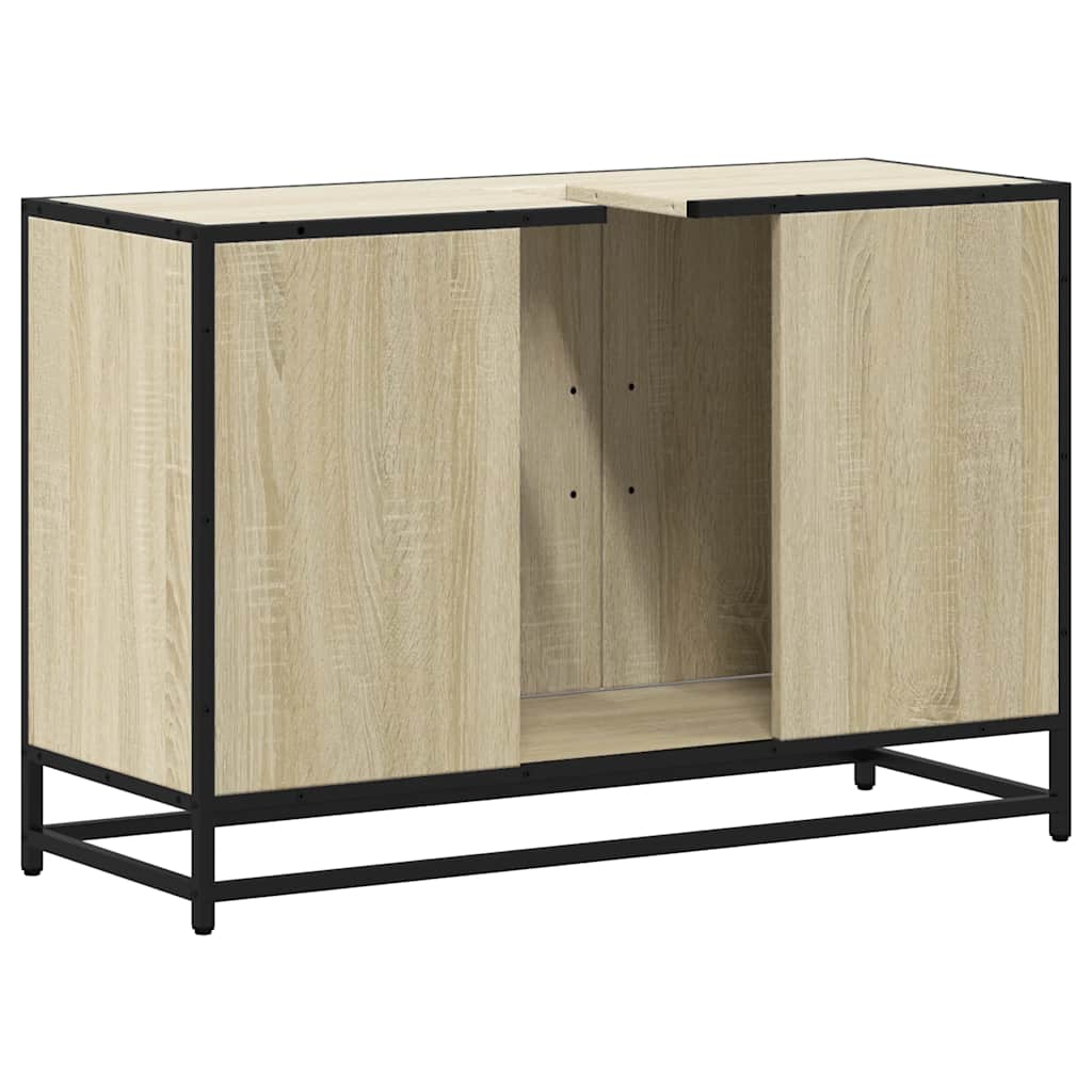 Washbasin base cabinet Sonoma oak 90x33x60 cm wood material