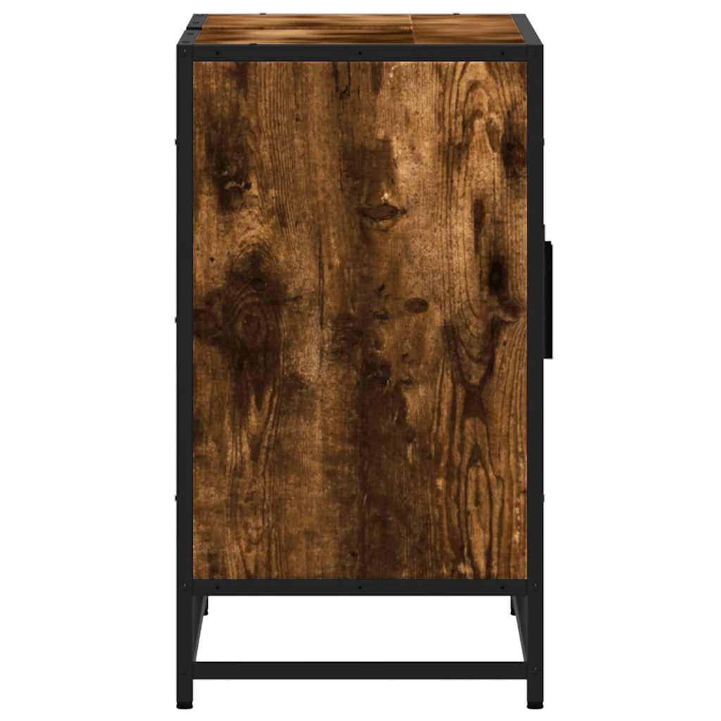 Washbasin base cabinet smoked oak 90x33x60 cm wood material