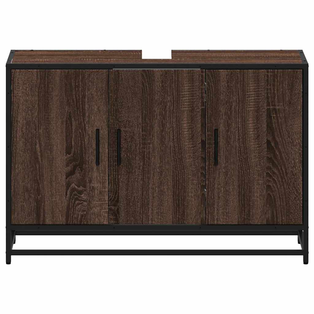 Washbasin Cabinet Brown Oak Look 90x33x60 cm