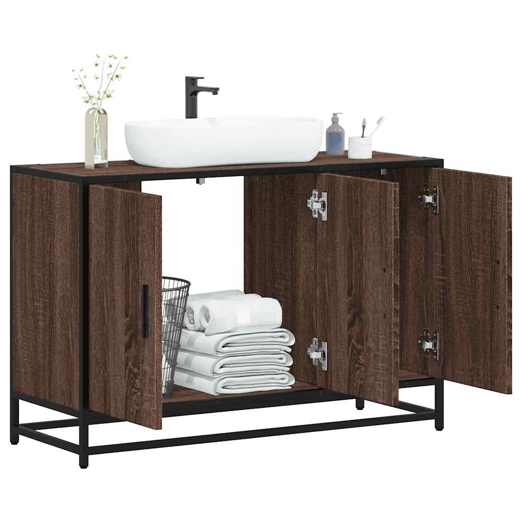 Washbasin Cabinet Brown Oak Look 90x33x60 cm