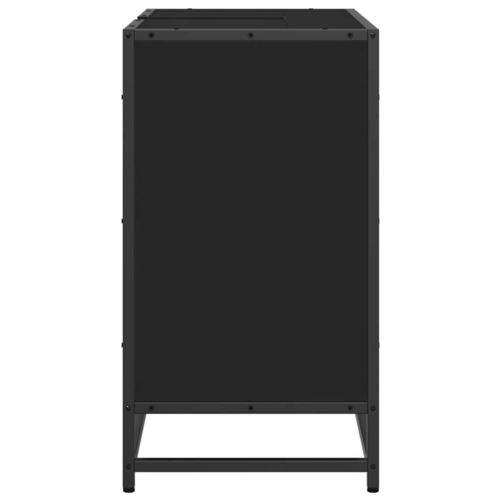 Washbasin Cabinet Black 65x33x60 cm Wood Material