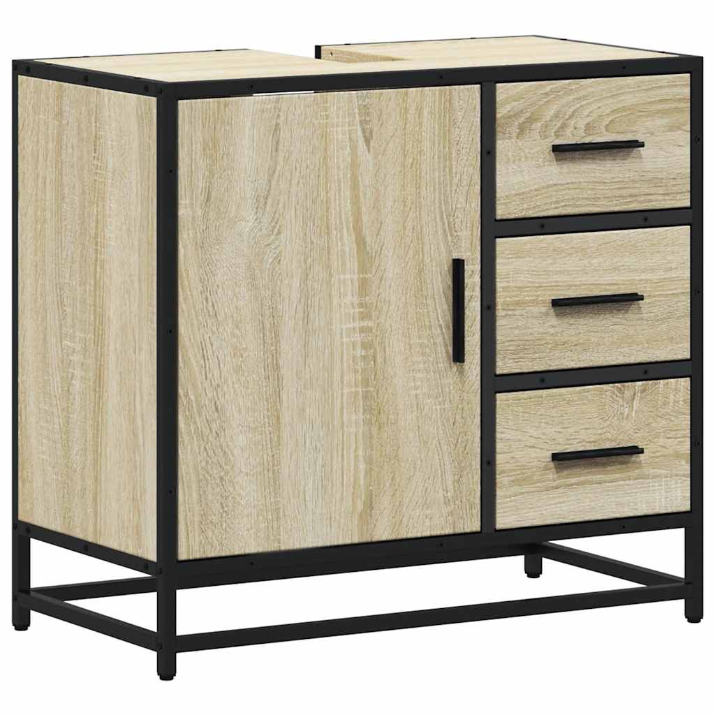 Bathroom Cabinet Sonoma Oak 65x33x60 cm Wood Material