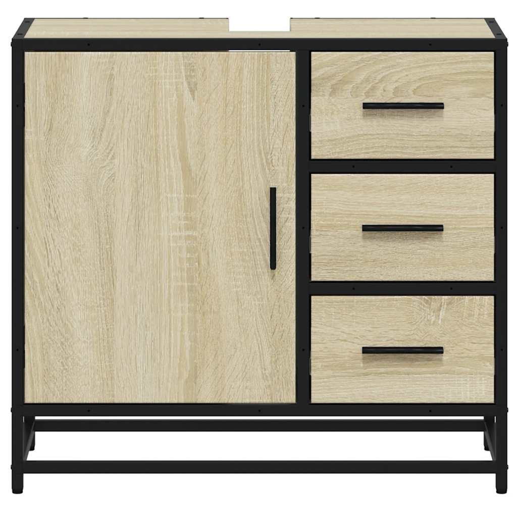 Bathroom Cabinet Sonoma Oak 65x33x60 cm Wood Material