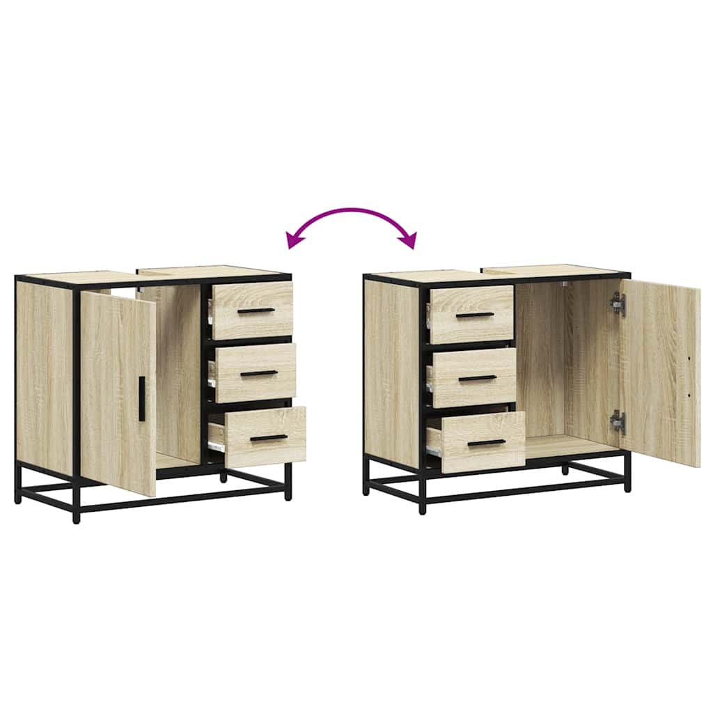 Badschrank Sonoma-Eiche 65x33x60 cm Holzwerkstoff